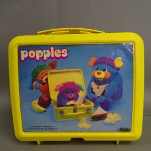 Vintage Popples 1986 Aladdin Plastic Yellow Lunchbox No Thermos
